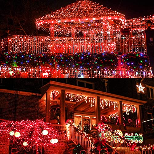 75.8 FT 200 LED Extendable Red Christmas String Lights Indoor Outdoor