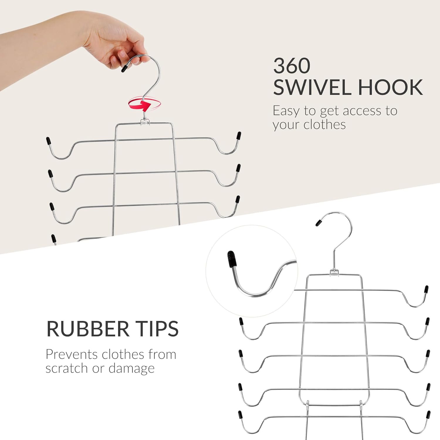 ZEDODIER 3 Pack Tank Top Hanger, Space Saving Bra Hangers, Non-Slip Hanging Sport Bras Holder, Closet Organizers and Storage for Camisoles Tank Tops Bras Ties Swimsuits Strappy Dress, Silver - NestledHome