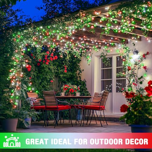 Connectable Red White and Green Christmas Lights (33 Foot)