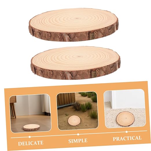 POPETPOP 2pcs Outdoor Stepping Stones Wooden Garden Pathway Stones DIY Kit for Landscaping Safe Non-Slip Surface