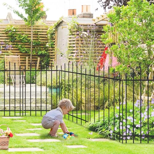 36” x 12’ No Dig Metal Garden Fence with Stakes