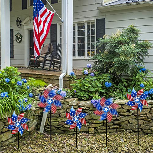 10 Pack Reflective Pinwheels Patriotic Decorations (10 Count)