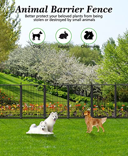 Decorative Black Metal Fencing Garden Fence with Gate (153 Sq Ft)