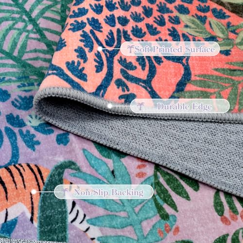 Jungle Rugs 5x7 Kids Rugs for Bedroom Girls