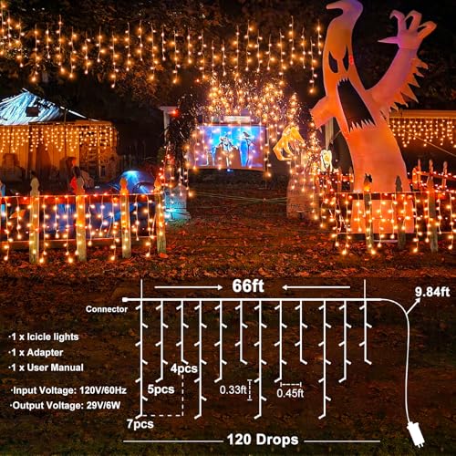 Orange Halloween Lights Outdoor Indoor