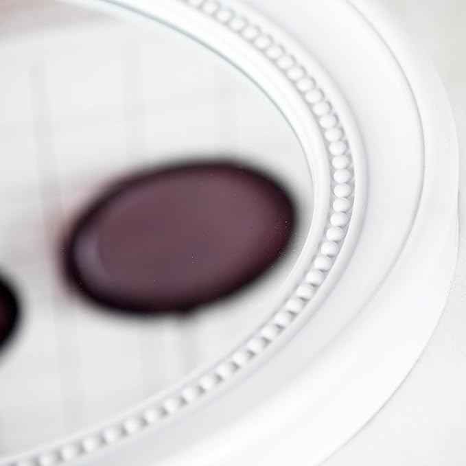 Funerom 20 x 16 inch（Frame Dimensions） White Wall Mirror Oval Bathroom Mirror Bedroom Mirror