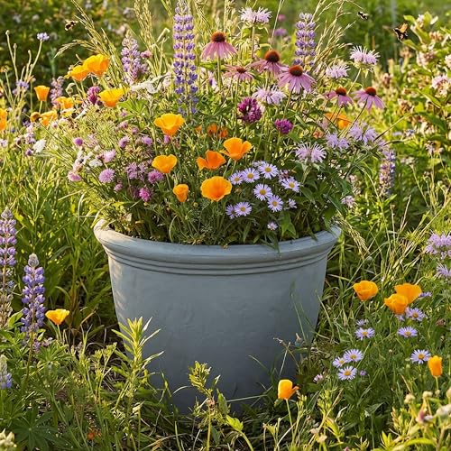 Sunnydaze Anjelica 20'' Large Plastic Planter Pot for Plants (2 Count)