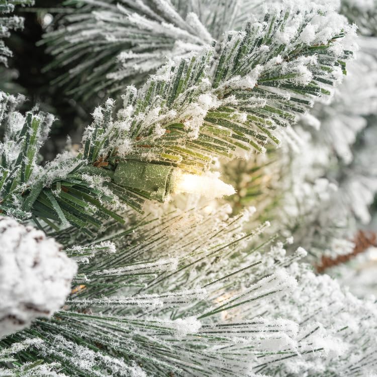 6.5ft Snow Flocked Christmas Tree with Lights