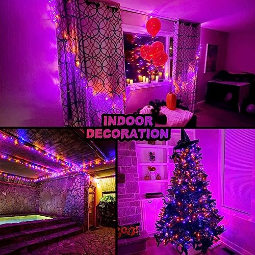 33 FT 100 LED Orange and Purple Halloween String Lights Indoor (33 Foot)