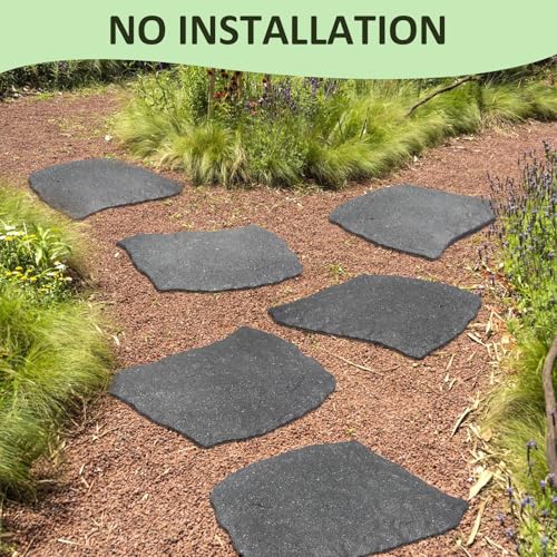 3 Pack Rubber Stepping Stones Outdoor Garden Rubber Pavers Pathway Walkway Paving Stones (3 Count)