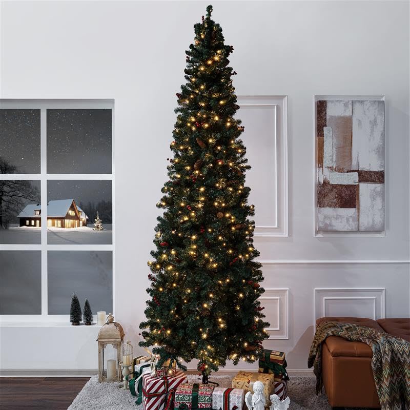 Belen 9ft Pencil Christmas Tree Prelit pre