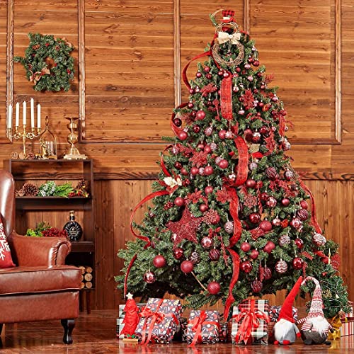24ct Burgundy Christmas Ball Ornaments for Tree Decorations (24 Count)