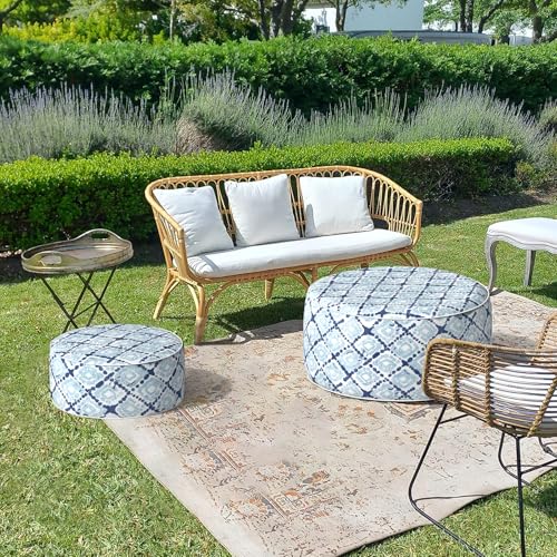 Inflatable Stool Ottoman Footrest with Handle