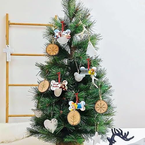 Personalized Christmas Ornaments 2025 Wood Custom Picture Text Hanging Ornament Customized Christmas Tree Decorations Keepsake Gift for Family Couples Xmas Tree Home Decor