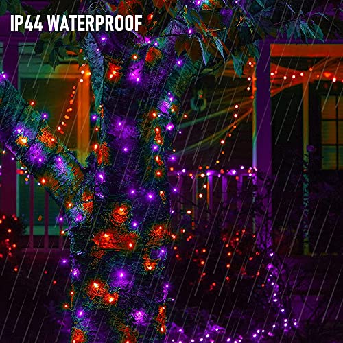 Purple and Orange Halloween Lights Battery Operated (16 Foot)