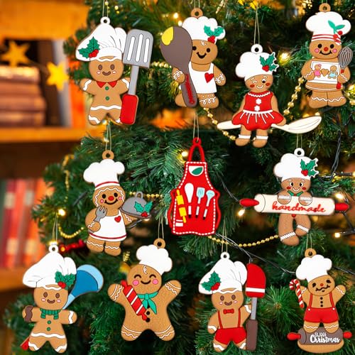 12pcs Gingerbread Christmas Decoration for Tree (12 Count)