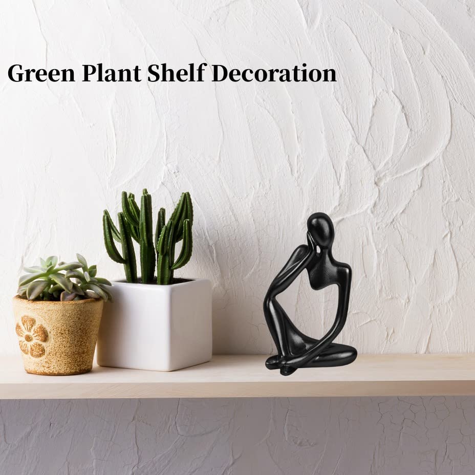 Abstract Black Reading Thinker Statue for Book Shelf Office (3 Count)