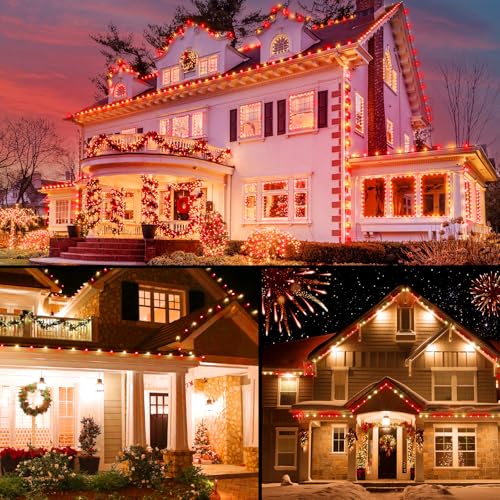 Red and Warm White C9 LED Christmas String Lights