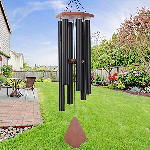 Memorial Wind Chimes 44 inch Black Deep Tone Sympathy Gift Patio Porch Home