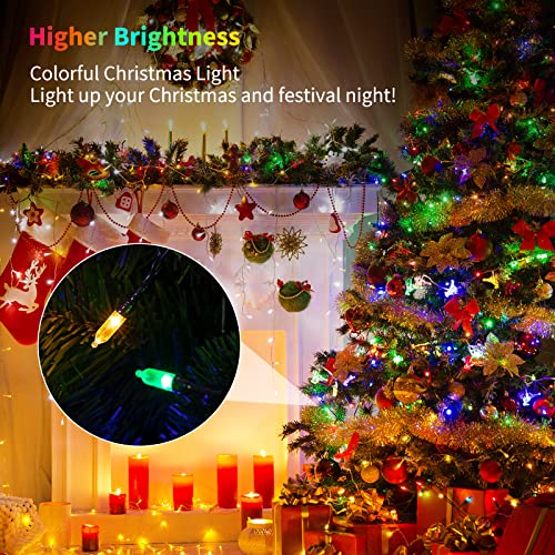 Battery Operated Christmas String Lights 2 Pack 18 Feet 50 LED Multicolor (2 Count)