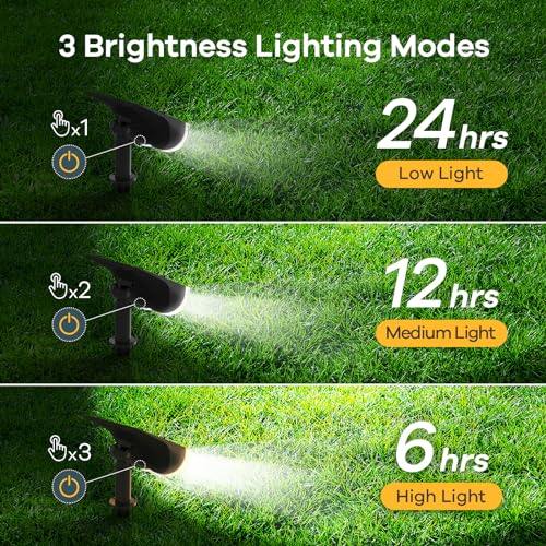 Solar Lights Outdoor Waterproof Landscape Spotlight Daylight 4 Pack (4 Count)