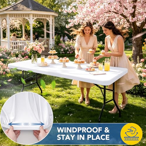 Fitted Tablecloth for 8 Foot Rectangle Tables (2 Count)