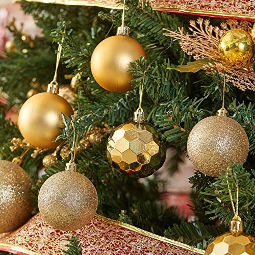 60mm 2.36" Christmas Ball Ornaments Shatterproof Christmas Ornaments Set Decorations for Xmas Tree Balls (34 Count)