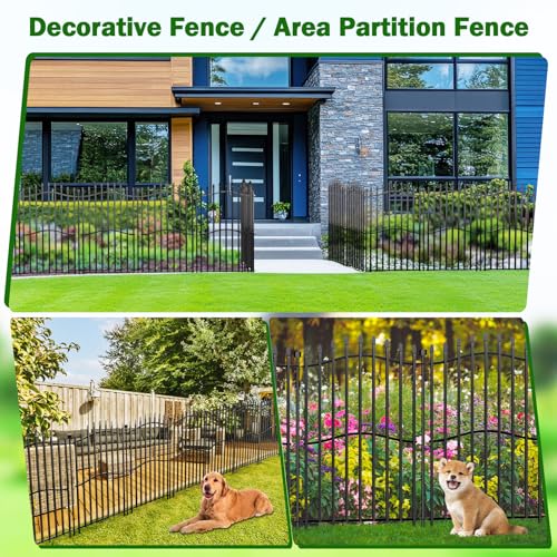 No Dig Garden Fence 40" H x 22.5'L Decorative Yard Dog Outdoor Panels (7.83 Sq Ft)