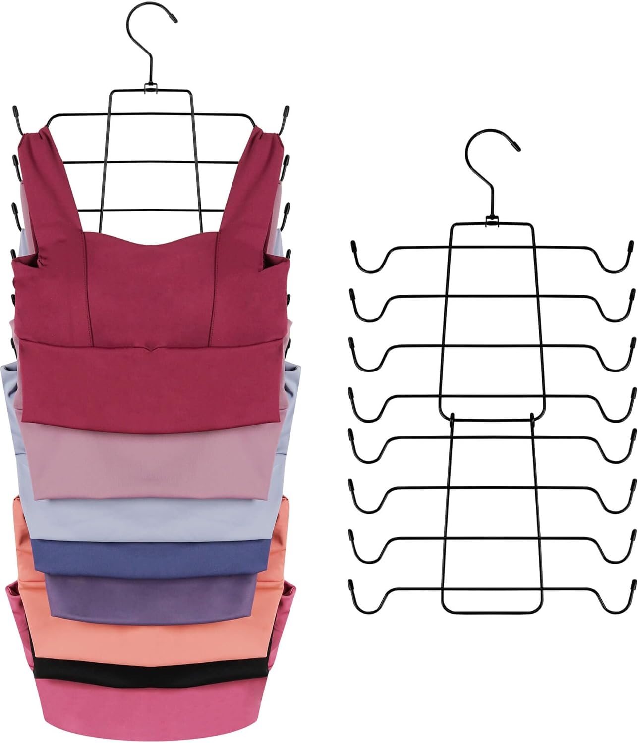 ZEDODIER Tank Top Hanger, Space Saving Bra Hangers, Non-Slip Hanging Sport Bras Holder, Closet Organizers and Storage for Camisoles Tank Tops Bras Ties Swimsuits Strappy Dress, Black - NestledHome