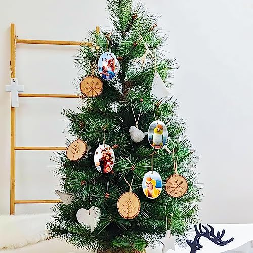 Personalized Christmas Ornaments 2025 Ceramic Custom Picture Text Hanging Ornament Customized Christmas Tree Decorations Keepsake Gift for Family Couples Xmas Tree Home Decor