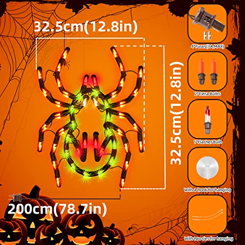 12.8" Lighted Spider Halloween Window Silhouette Decoration