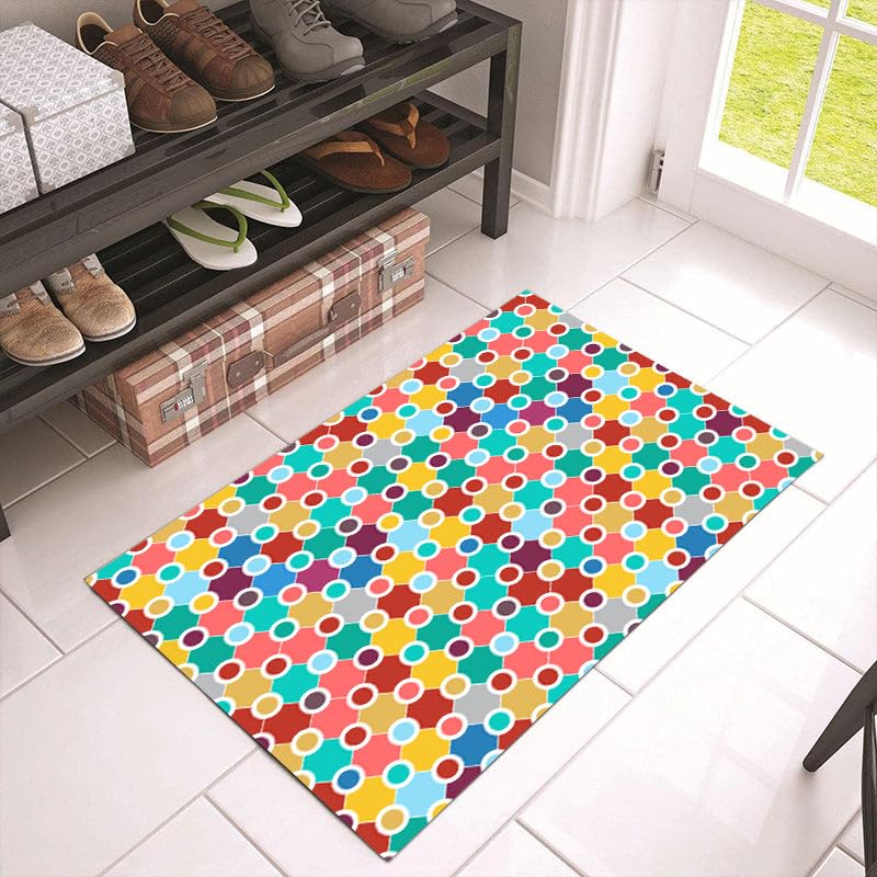 Machine Washable Polka Dot Rug for Kids Area
