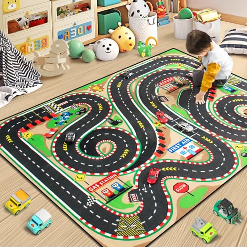 Kids Race Track Play Mat Rug (48 Sq Ft)
