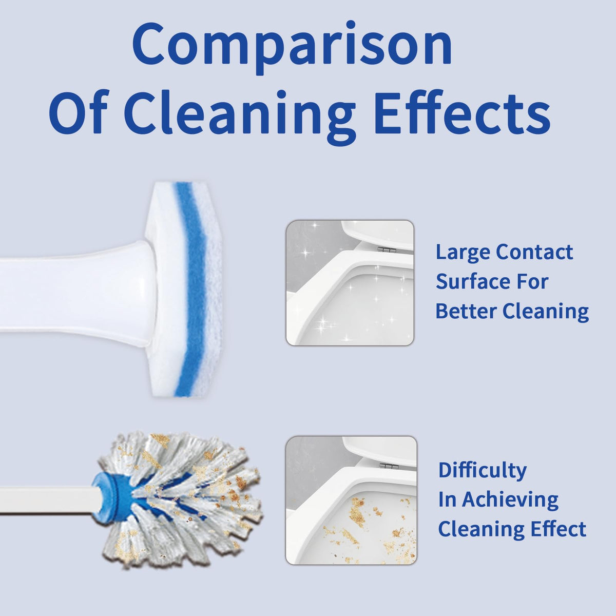 Disposable Toilet Wand Refills 100 Counts Blue Replacement Heads Compatible with Clorox Wand 3D Spiral Disposable Bathroom Cleaning Pads