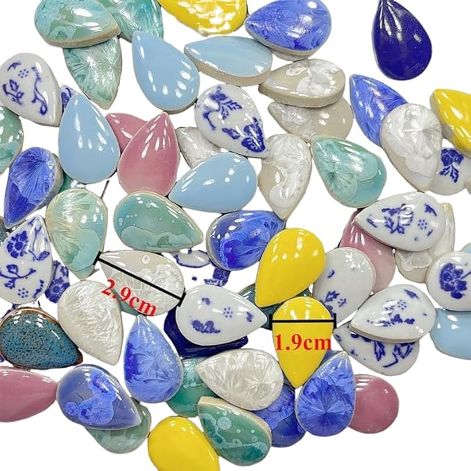 PINUO&KE 0.99 lb Mosaic Tiles for Crafts Bulk, Mosaic Ceramics Pieces for Garden Crafts Kits DIY Mosaic Art Decor