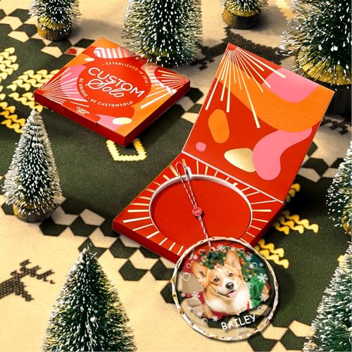 Personalized Dog Cat Ornaments with Photo Text