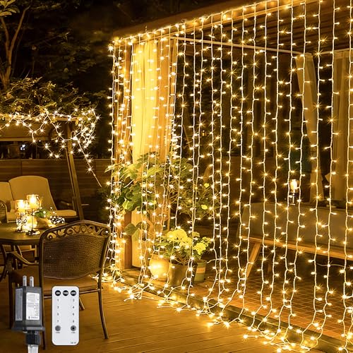300 LED Remote Control Curtain Lights (9.84 Foot)