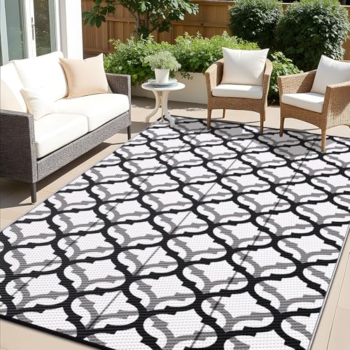 Outdoor Rug 9x12 ft Waterproof Reversible Braided Mat (108 Sq Ft)