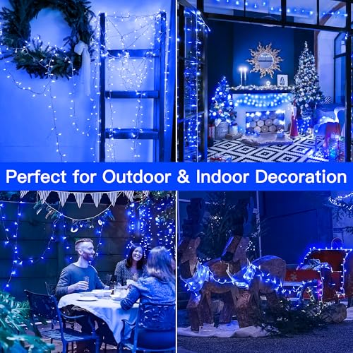 33FT 100 LED Blue Christmas Twinkle String Lights Indoor Outdoor (33 Foot)