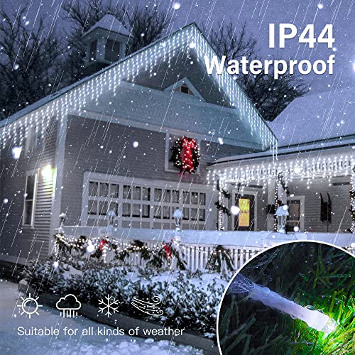 33FT 360 LED White Christmas Icicle Lights