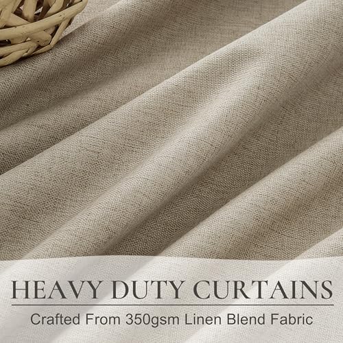 Curtains 60 Inch Length Wide Pinch Pleated Black Out Curtain 84 Inch Long for Living Room