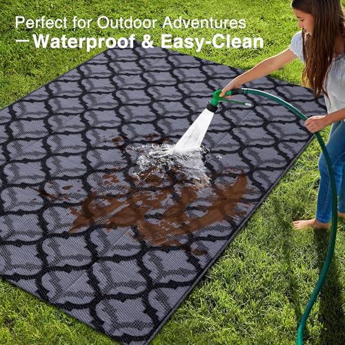 Outdoor Rug 5x8 ft Waterproof Reversible Braided Mat (40 Sq Ft)