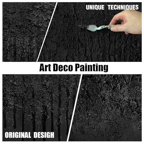 Abstract Painting Wall Art for Bedroom Black Pictures for Living Room Canvas Wall Decor for Office Men Size 24 x 47 Inch