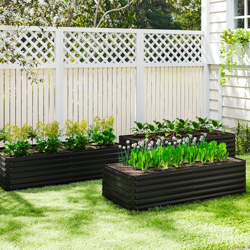 6x3x2ft Outdoor Metal Raised Garden Bed (4 Count)