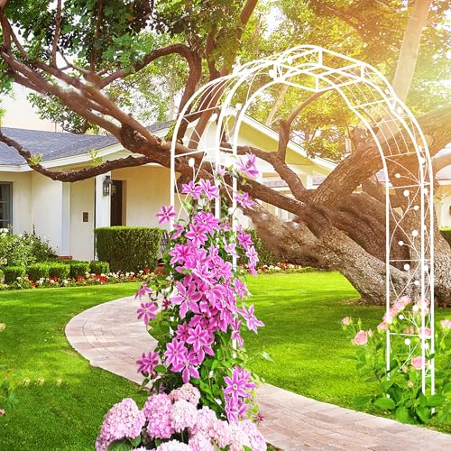 Metal Garden Arch 98.4" H Garden Arbor Trellis for Outdoor Climbing Plants Support Rose Lawn Tall Super Large Event Arch