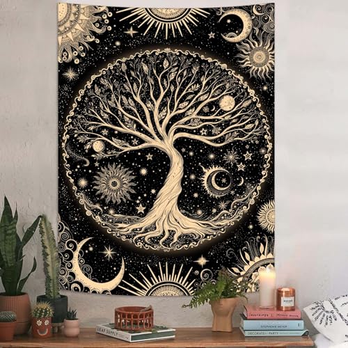 Tree of Life Tapestry Starry Sky Wall Tapestry