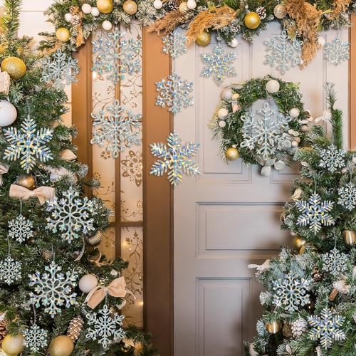 36 Pack Christmas Ornaments Snowflakes Decorations (36 Count)