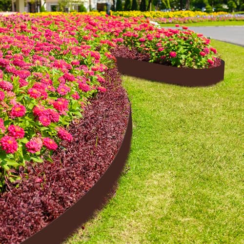 6 Inch Tall 66 ft Length No Dig Landscape Plastic Edging Kit with Hammer Spikes Plastic Garden Flower Bed Edging Landscape Edging Border for Gardens Border Lawn Grass Yard