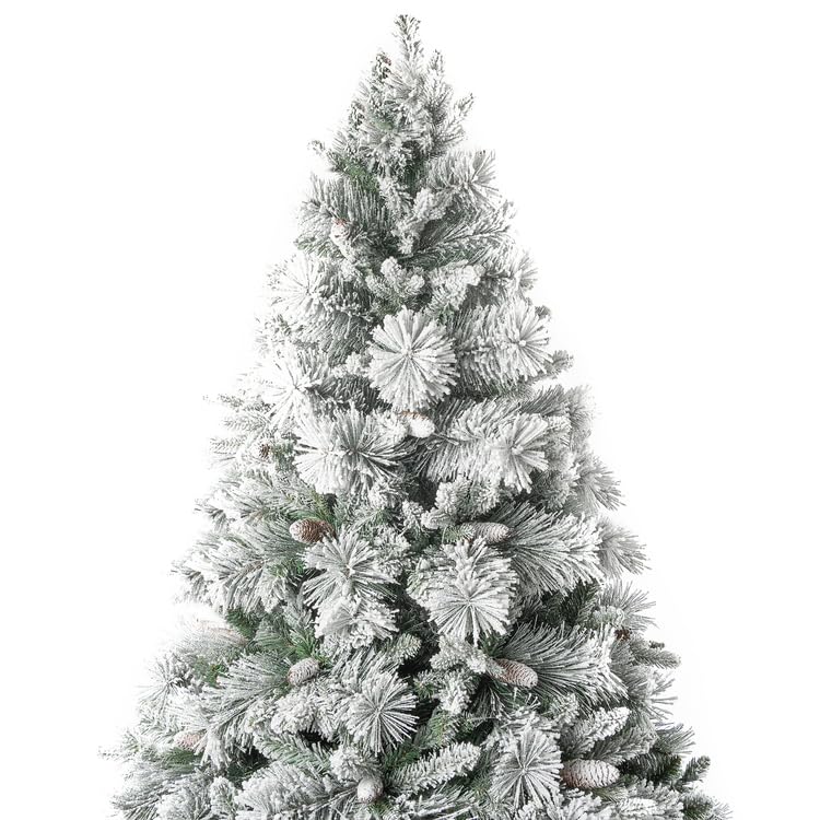 7.5ft Snow Flocked Christmas Tree with Lights