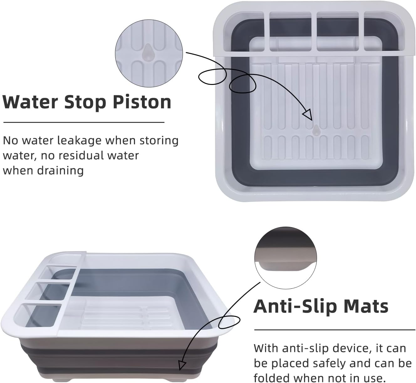 THANSTAR Collapsible Dish Drying Rack for RV Campers Portable Dinnerware Drainer Organizer for Kitchen Travel Trailer - NestledHome